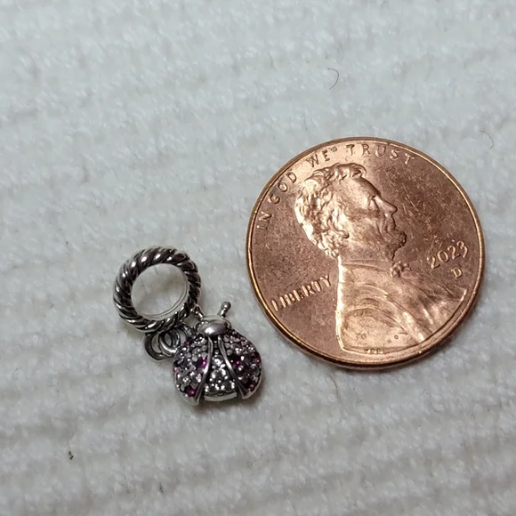 Tiny Lady Bug Charm - Sterling Silver - Picture 6 of 6